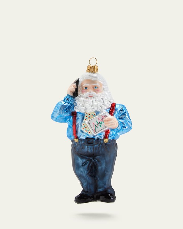 Stockbroker Santa Christmas Ornament